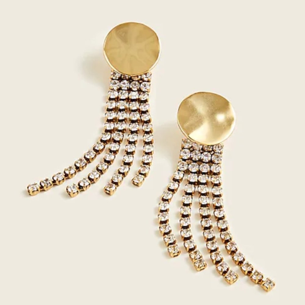 J. Crew Waterfall Sparkle Disc Earrings NWOT
